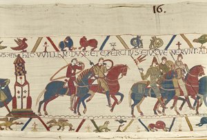 Guillaume mène son armée contre le duc Conan de Bretagne, Tapisserie de Bayeux - Unbekannt