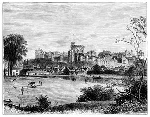 Château de Windsor depuis Brocas Meadows, vers 1888