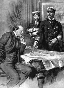 Winston Churchill, Charles Madden et Sir John Jellicoe, Première Guerre mondiale, 1914