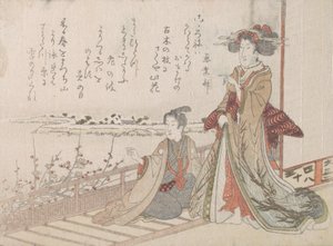 Femme et jeune homme sur une véranda, 1806