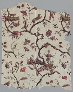 Fragments de textile imprimé sur bois, vers 1785 - Unbekannt
