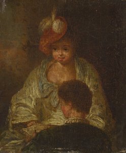 Jeune femme et homme, 18e siècle - Unbekannt