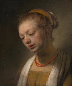 Jeune femme avec un collier rouge, vers 1645