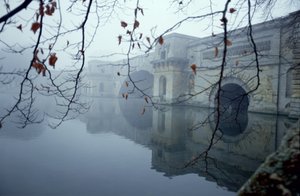 Pont sur le lac, Palais de Blenheim, Oxfordshire, construit vers 1705-24 siècle