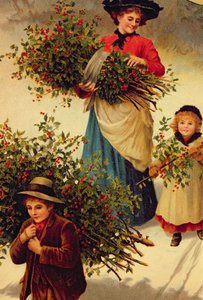 Ramener le houx de Noël, victorien (illustration de livre) - Unbekannt Unbekannt