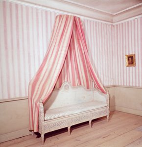 Lit pliant dans la maison de Carl Linnaeus, Hammarby, Uppsala, Suède