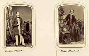Portraits de Horace Vernet et Rosa Bonheur (photo sépia)