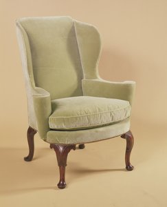 Fauteuil à oreilles de la reine Anne (noyer)