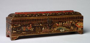 Boîte Rajput avec diverses scènes