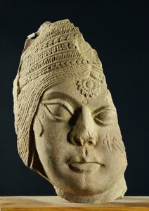 Tête de Yakshi en grès rouge, Bharhut, 2e siècle av. J.-C. - Unbekannt Unbekannt