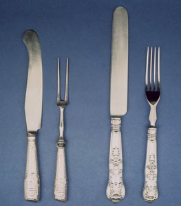 Couteau et fourchette en argent, Sheffield, vers 1780 et version ultérieure 1835, par Atkin et Oxley - Unbekannt Unbekannt