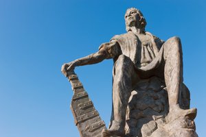 Statue de Christophe Colomb au monastère de La Rábida, province de Huelva, Andalousie, sud de l