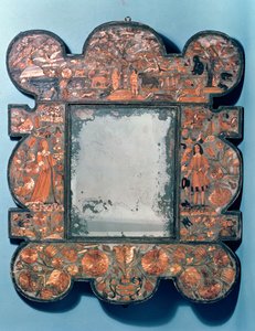 Cadre de miroir en paille, 1670-80