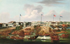 Les Hongs de Canton - Commerce avec la Chine, vers 1850