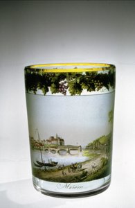 Gobelet émaillé avec vue de Meissen par Samuel Mohn, allemand, début du XIXe siècle - Unbekannt Unbekannt