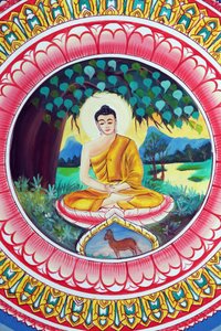 Temple bouddhiste Wat Inpeng. Peinture représentant l