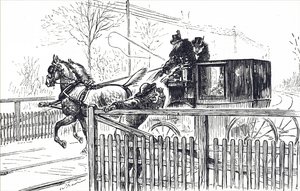 Un cheval et une calèche traversant les rues de Londres - Unbekannter Künstler