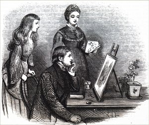 Une jeune artiste présentant son travail - Unbekannt