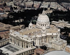 Vue aérienne de la basilique Saint-Pierre, Rome (photo) - Unbekannt