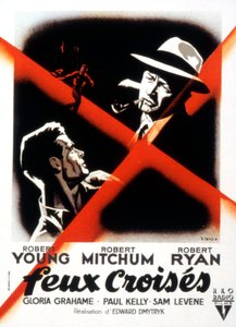 Affiche du film Crossfire de Edward Dmytryk avec Robert Young, Robert Mitchum et Robert Ryan 1947 - Unbekannt