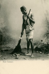 Un balayeur de rue indien - Unbekannter Künstler