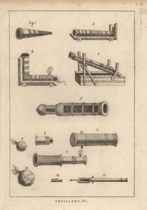 Anciennes armes de Valturinns, Uffano 1-7, pièce de coude fantaisiste 3, bombard 8, bombes 9,10, et chambres de lance-pierres perrier 11,12 - Unbekannt