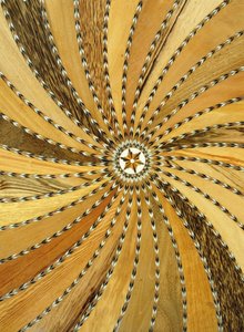Table anglo-cinghalaise, détail du dessus en marqueterie, début du 19e siècle