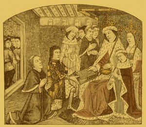 Anthony Woodville présentant le premier manuscrit imprimé de Caxton - Unbekannter Künstler