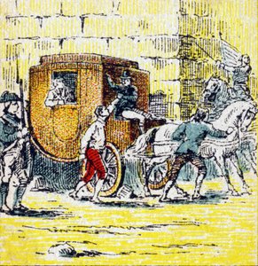 Arrestation de Louis XVI et de sa famille en fuite à Varennes le 21 juin 1791. Gravure dans "Histoire de France". Série d