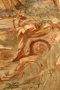 Basilique de Santa Caterina, Galatina, Apulie Fresque dans le cloître : Saint François recevant les stigmates, Galatina, Italie - Unbekannt