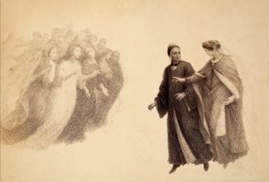 Béatrice, dans le firmament du Paradis, indique un groupe d
