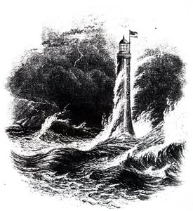 Phare de Bell Rock dans une tempête
