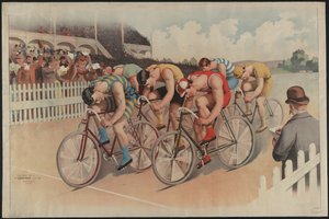 Scène de course de vélos - Unbekannter Künstler