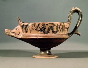 Kyathos à figures noires béotien du groupe des Danseurs béotiens, c.575-550 av. J.-C. - Unbekannt