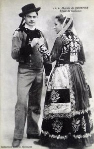 Mariés de Duimper, début du 20e siècle (carte postale) - Unbekannter Künstler