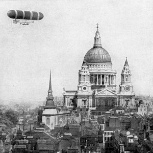 Dirigeable militaire britannique contournant la cathédrale Saint-Paul - Unbekannter Künstler