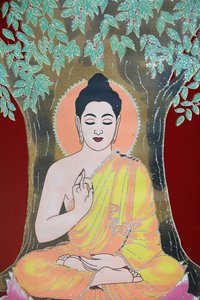 Bouddha donnant une bénédiction, Thangka, Katmandou, Népal
