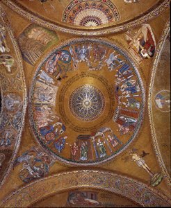 Architecture byzantine : vue du dôme avec des mosaïques sur fond doré - Unbekannt