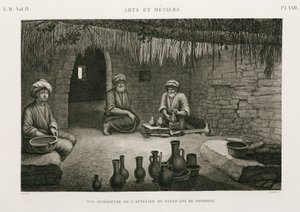 Fabrication de céramique, atelier de potier, Égypte, vers 1798