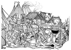 Cuisine et boisson dans un camp de mercenaires allemands - Unbekannter Künstler