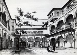 Cour de la forteresse de la Kasbah à Alger - J.B. and Brown J. Rowbotham
