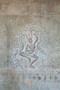 Relief de danse Apsara sur le mur extérieur ouest, Angkor Wat, Cambodge