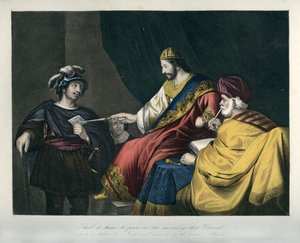David remet une lettre à Urie - Bible