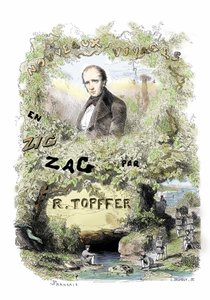 Débuts de la bande dessinée : frontispice de « Nouveaux voyages en zig-zag » par Rodolphe Topffer (1799-1846)