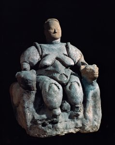 Déesse mère, statue de terre cuite. 8000-6000 av. J.-C. provenant de Catal Huyuk - Unbekannt