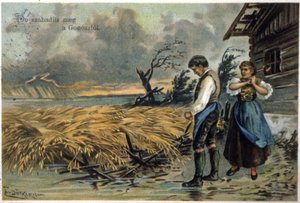 Délivrez-nous du mal. Paysans après la tempête. c.1900 - Unbekannter Künstler
