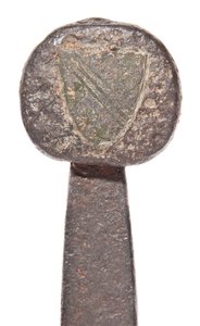 (détail) épée médiévale tardive avec lame viking antérieure et armoiries de la famille De Bohun - Unbekannt