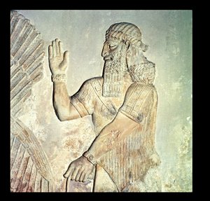 Dignitaire, relief, assyrien (marbre)