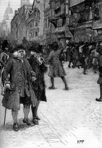 Dr Samuel Johnson regardant les émeutes de Gordon - Unbekannter Künstler