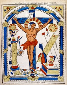 Illustration néerlandaise du 19ème siècle montrant le Christ crucifié - Unbekannter Künstler